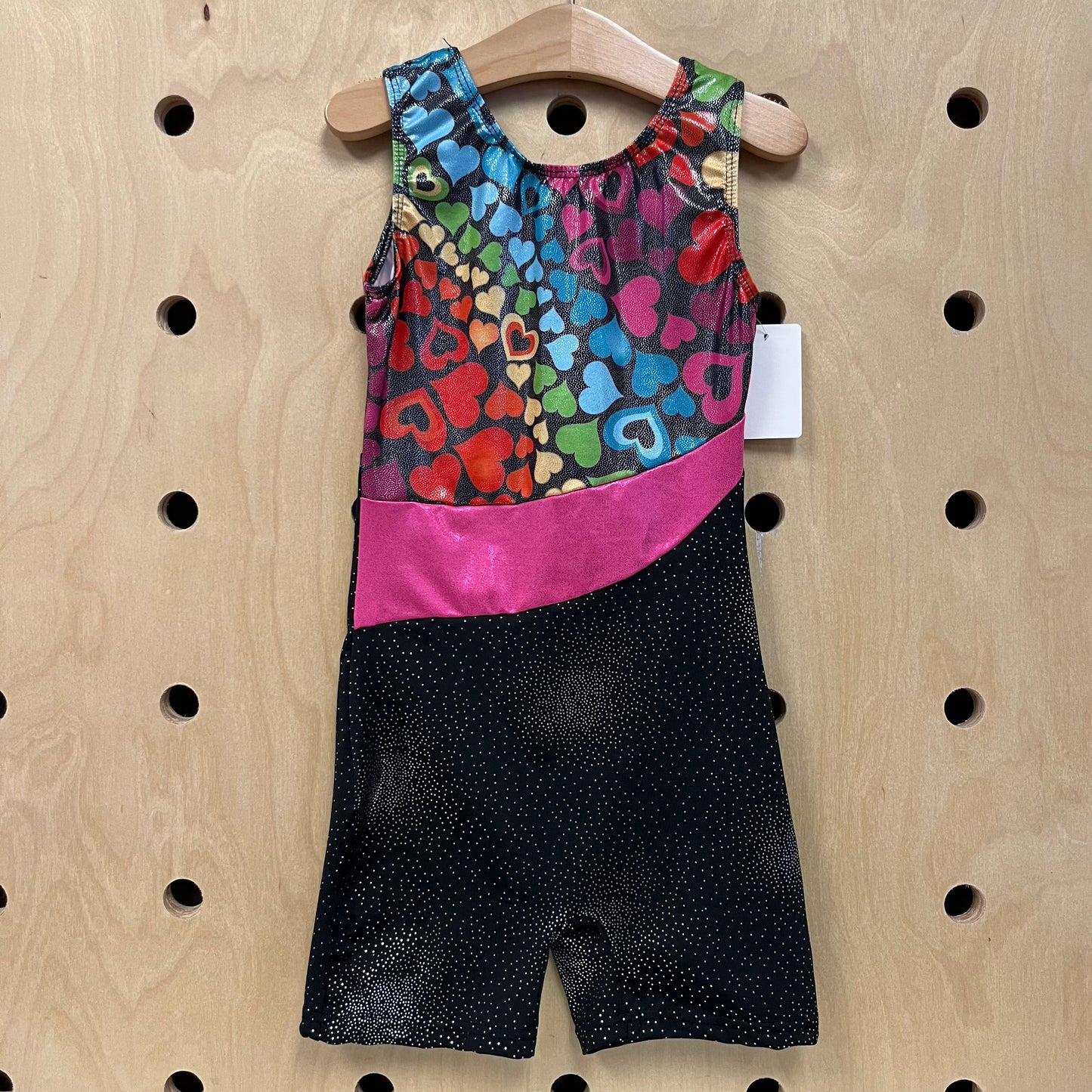 Black Glitter+Hearts Leotard