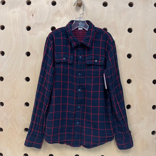 Navy & Red Button Up