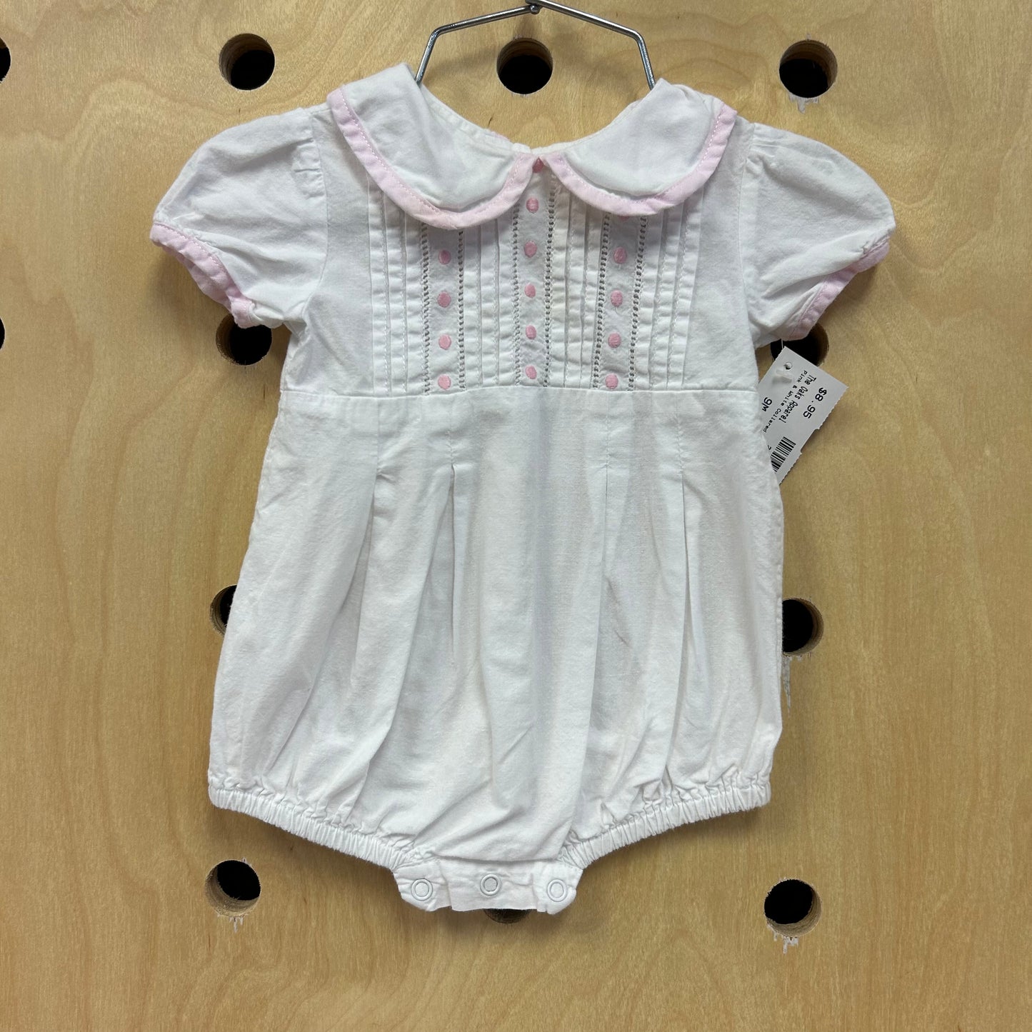 Pink & White Collared Bodysuit