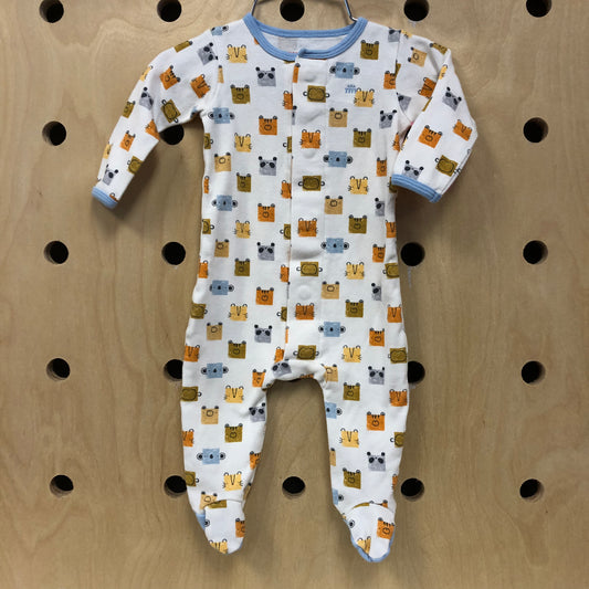 Cream Animals Footies