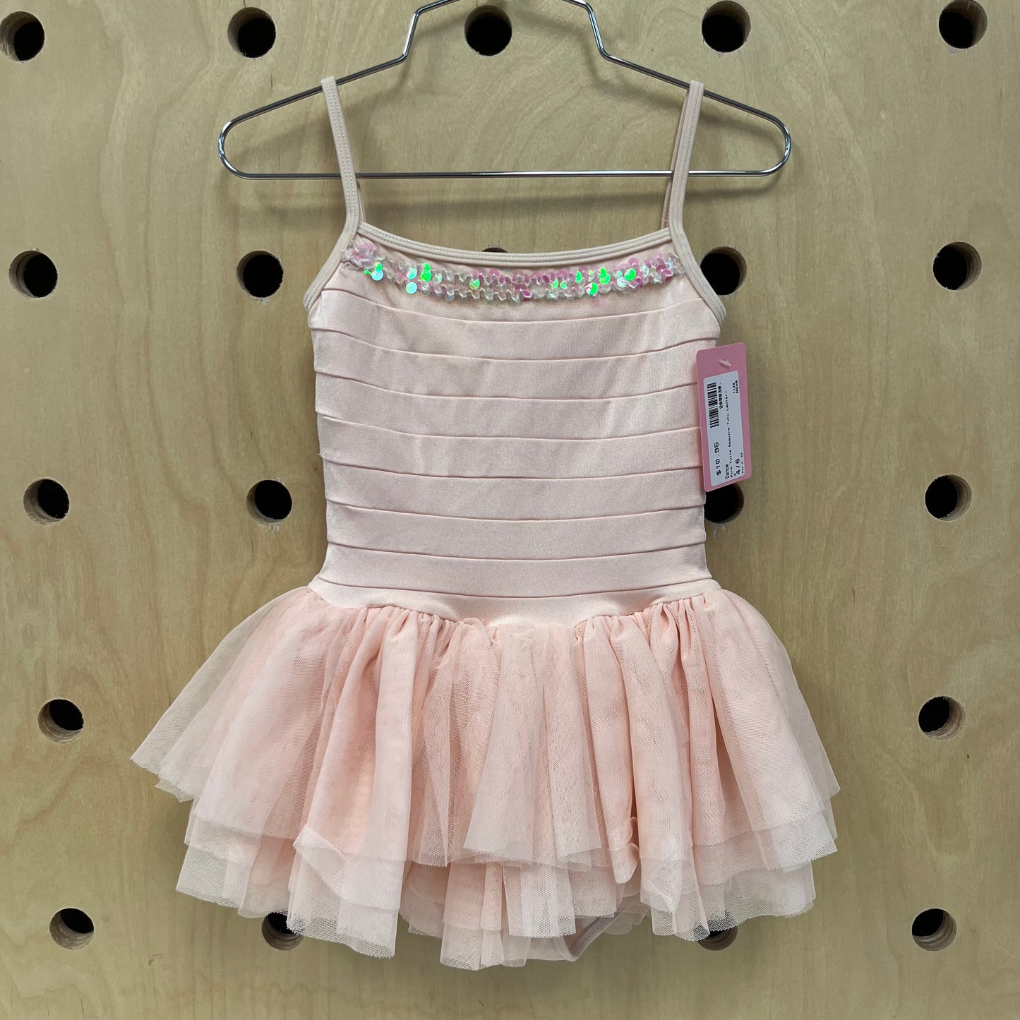 Pink Tulle Sequins Tutu Leotard