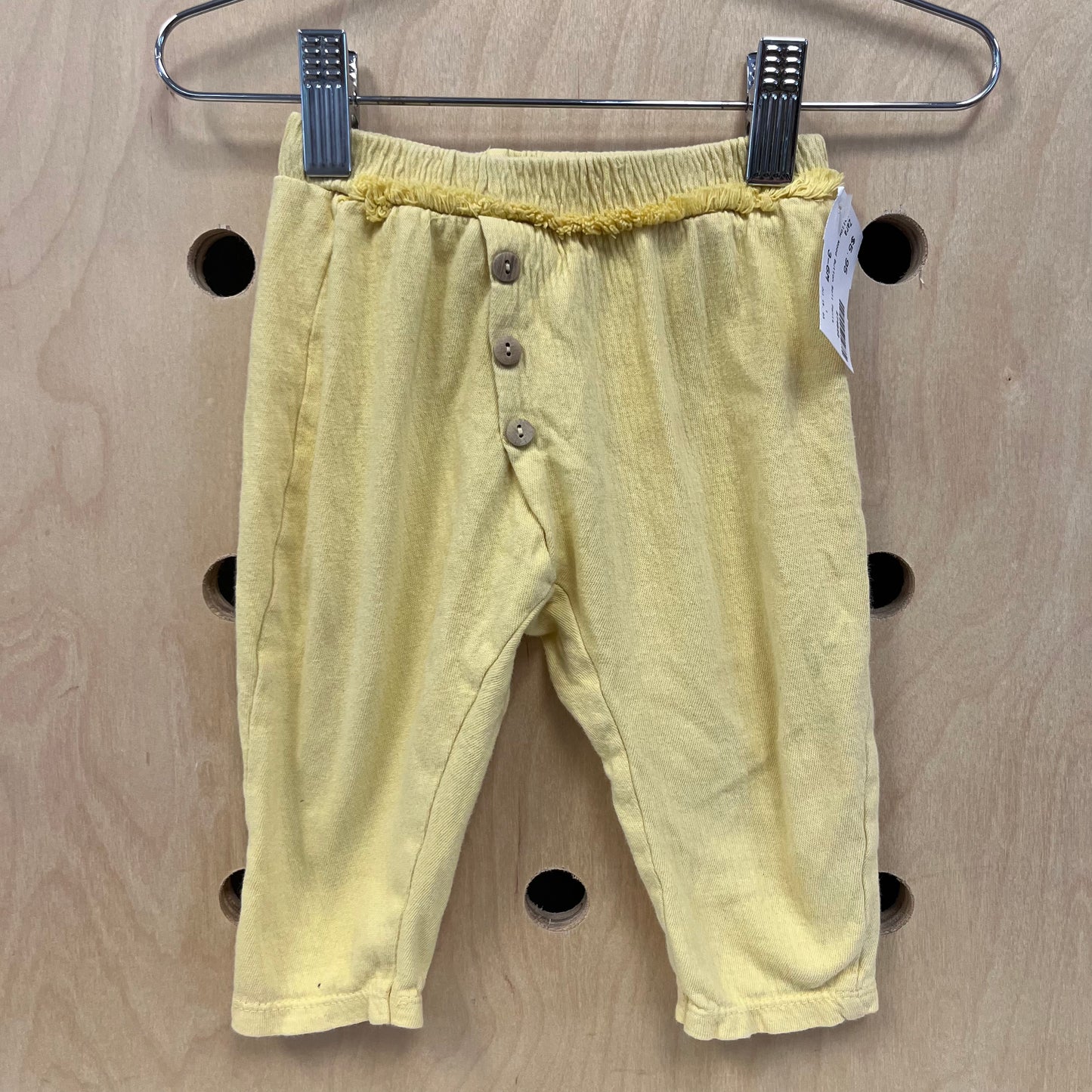 Yellow Wood Button Soft Pants