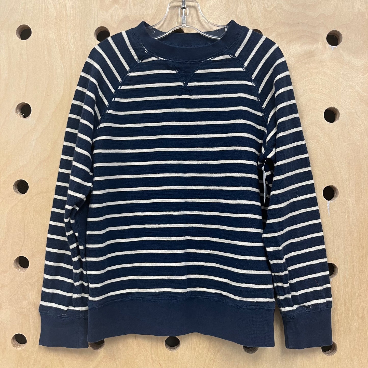 Navy+White Striped Pullover