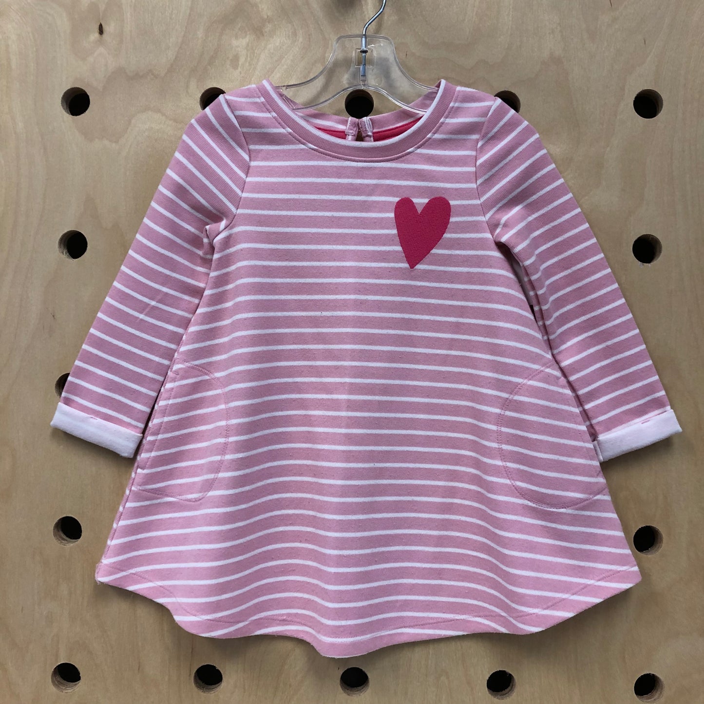 Pink Hearts Striped Dress