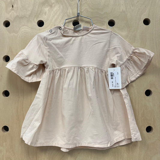Peach Bell Sleeve Dress