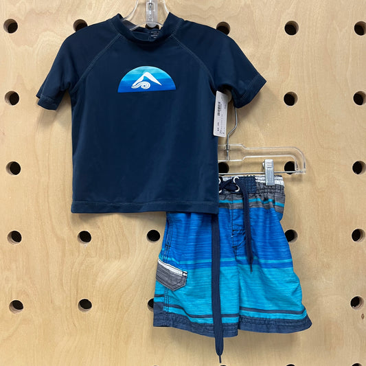 Blue Swim Trunks & Tee