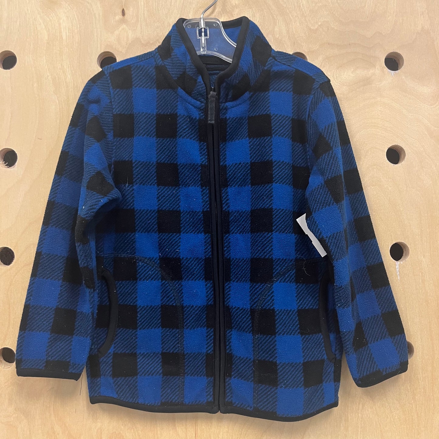 Blue & Black Fleece Zippered Jacket