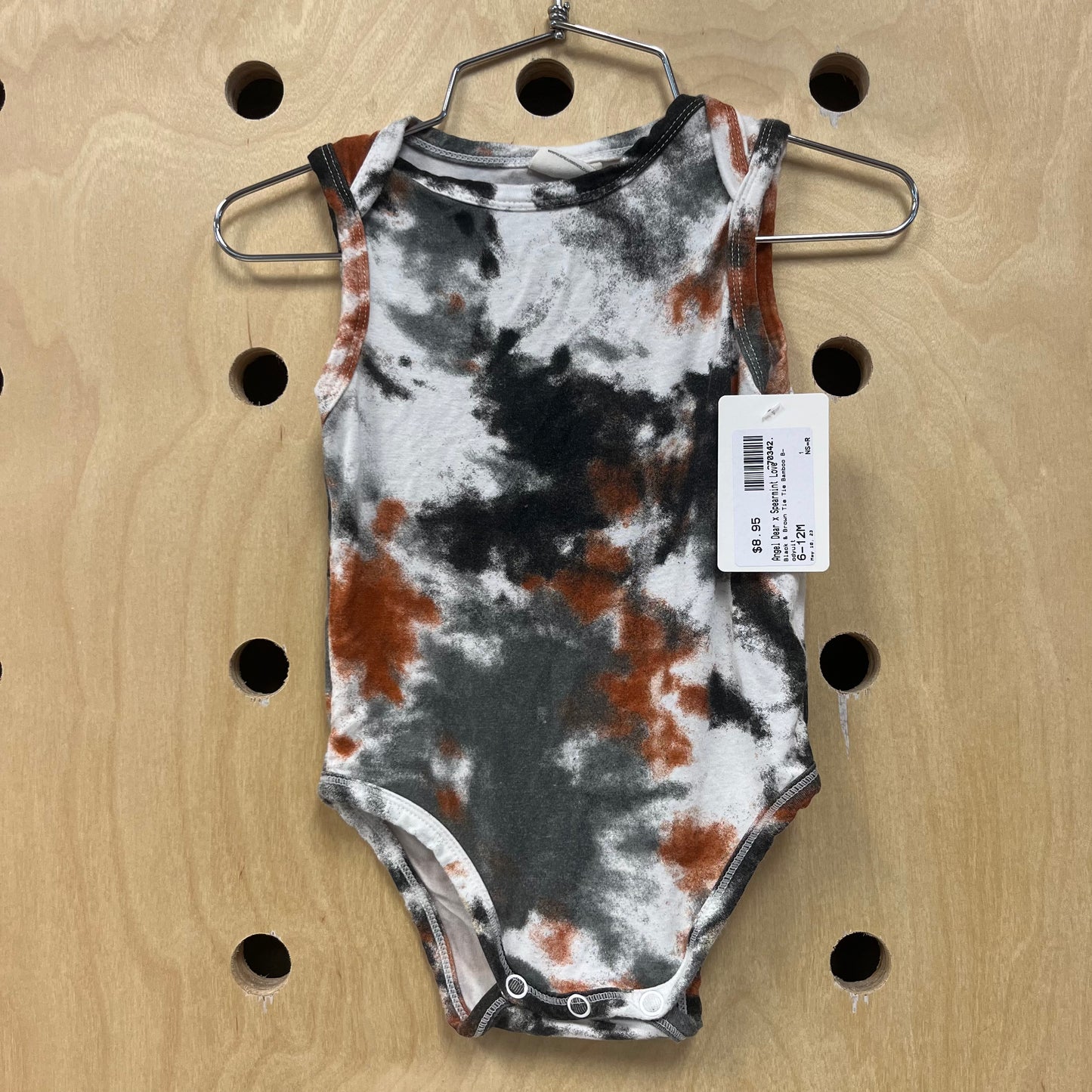 Black & Brown Tie Dye Bamboo Bodyuit