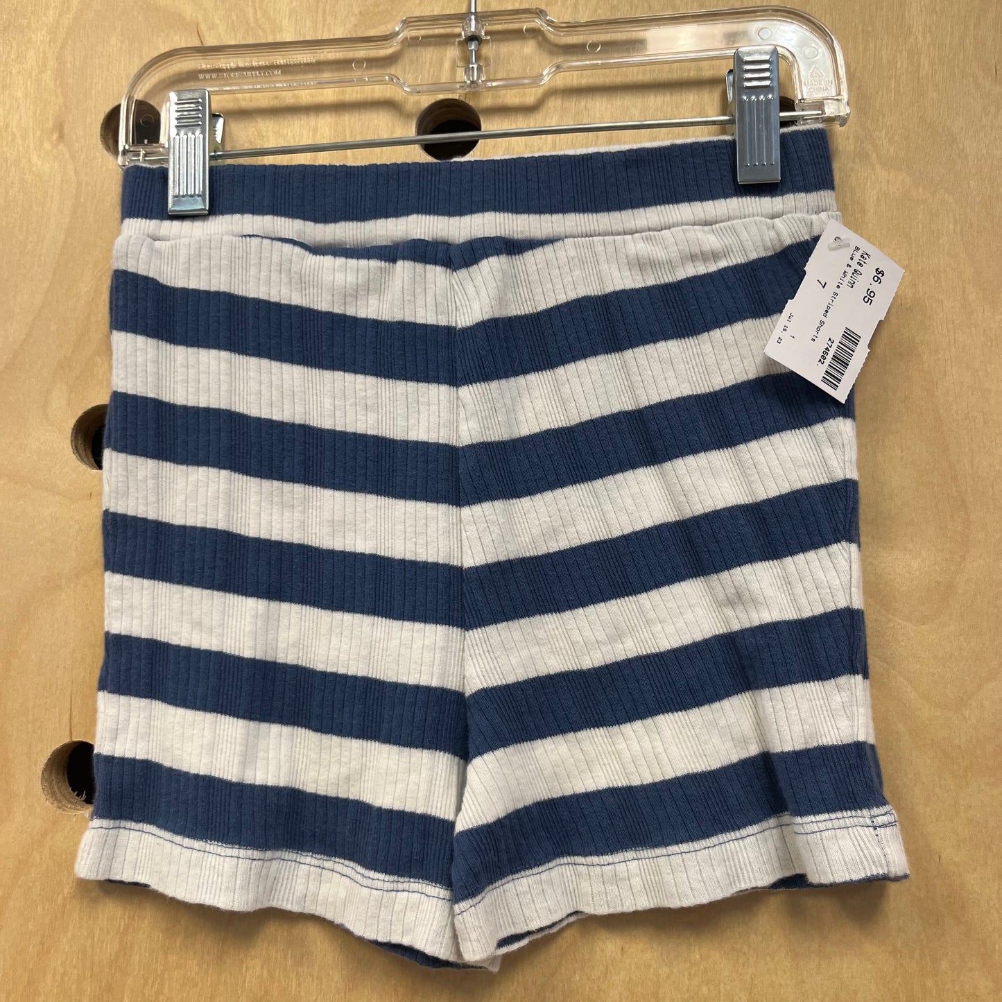 Blue & White Striped Shorts