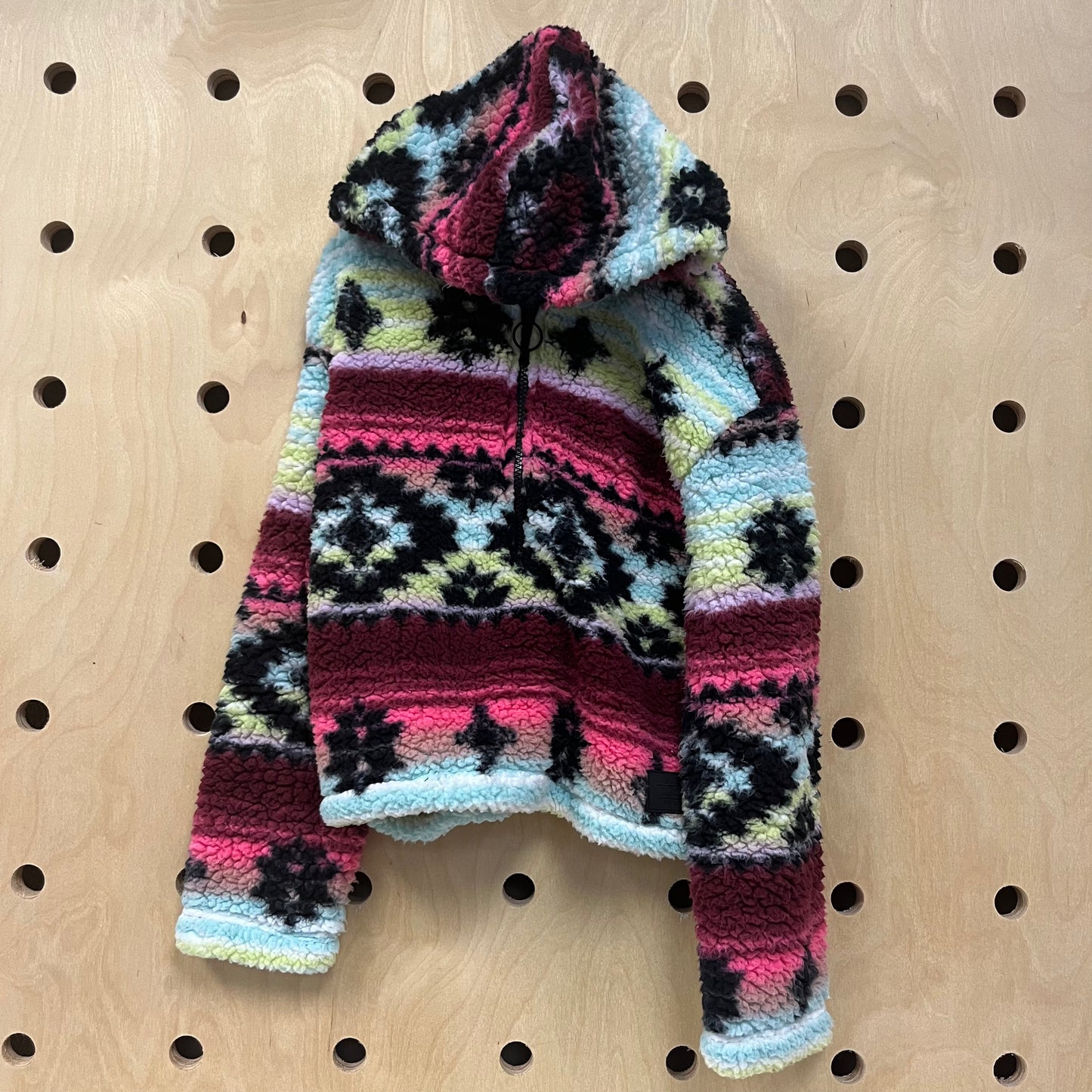 Colorful Aztec Print Sherpa Hoodie