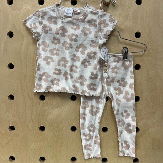 Cream & Brown Waffle Knit Set