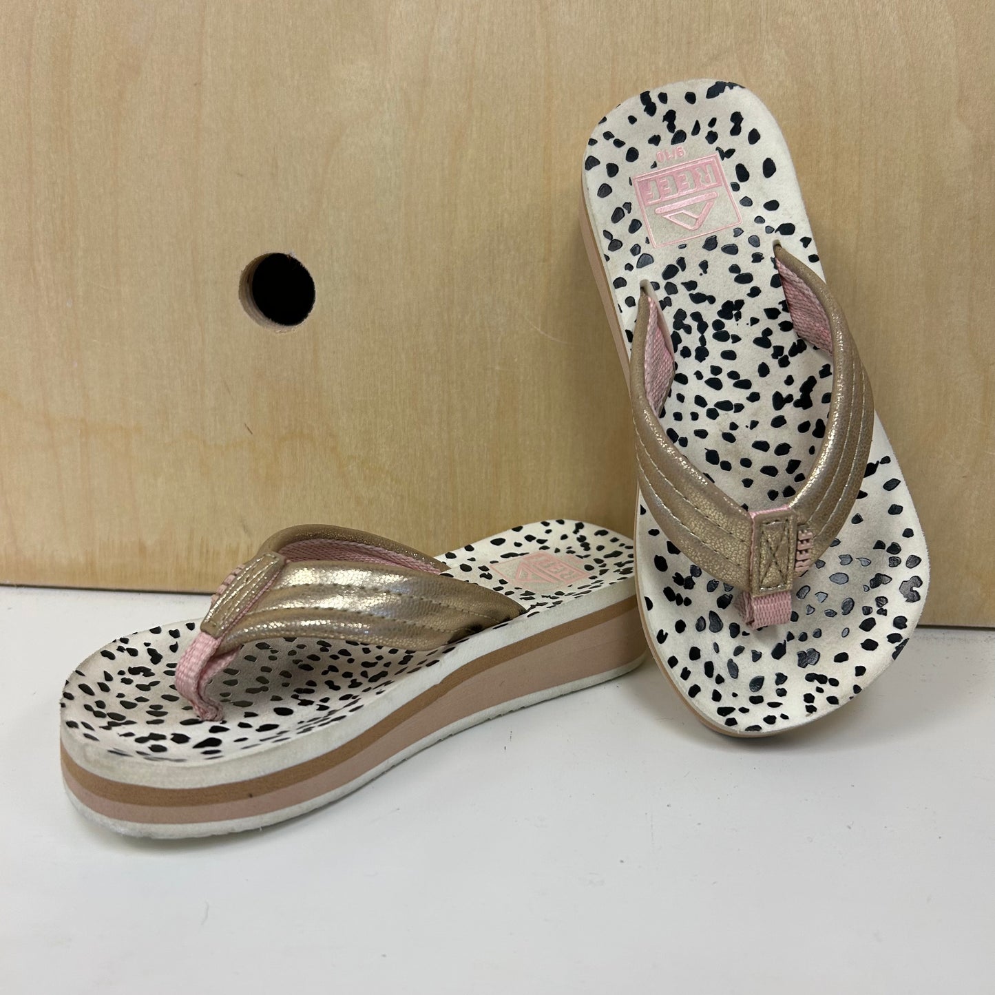 Gold & Pink Flip Flops
