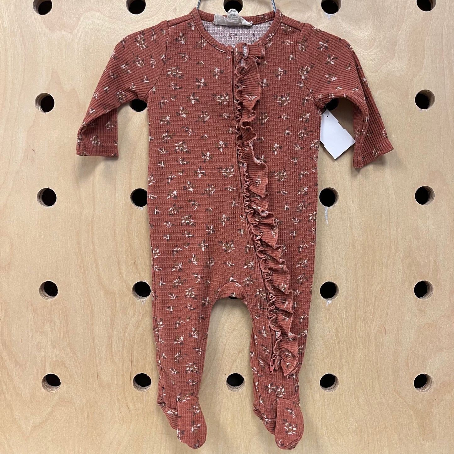 Waffle Terracotta Floral Footies