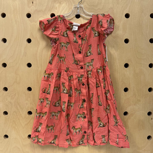 Coral Cheetah Dress