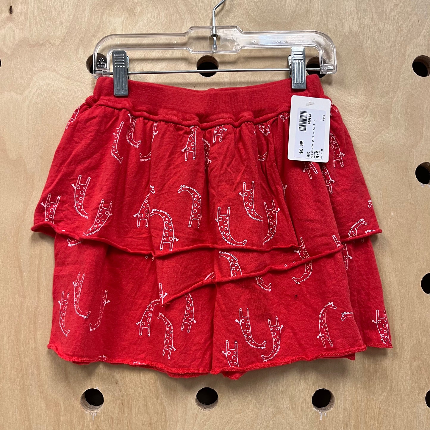 Red Giraffe Skirt w/ Built in Shorts