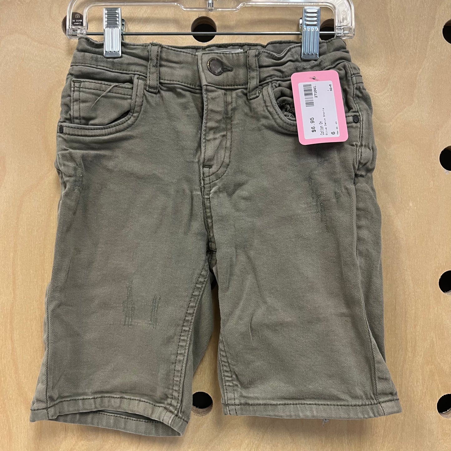 Olive Denim Shorts