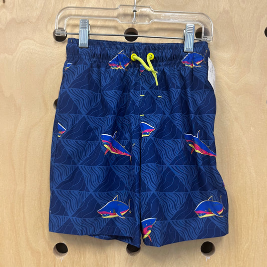 Blue Shark Swim Trunks