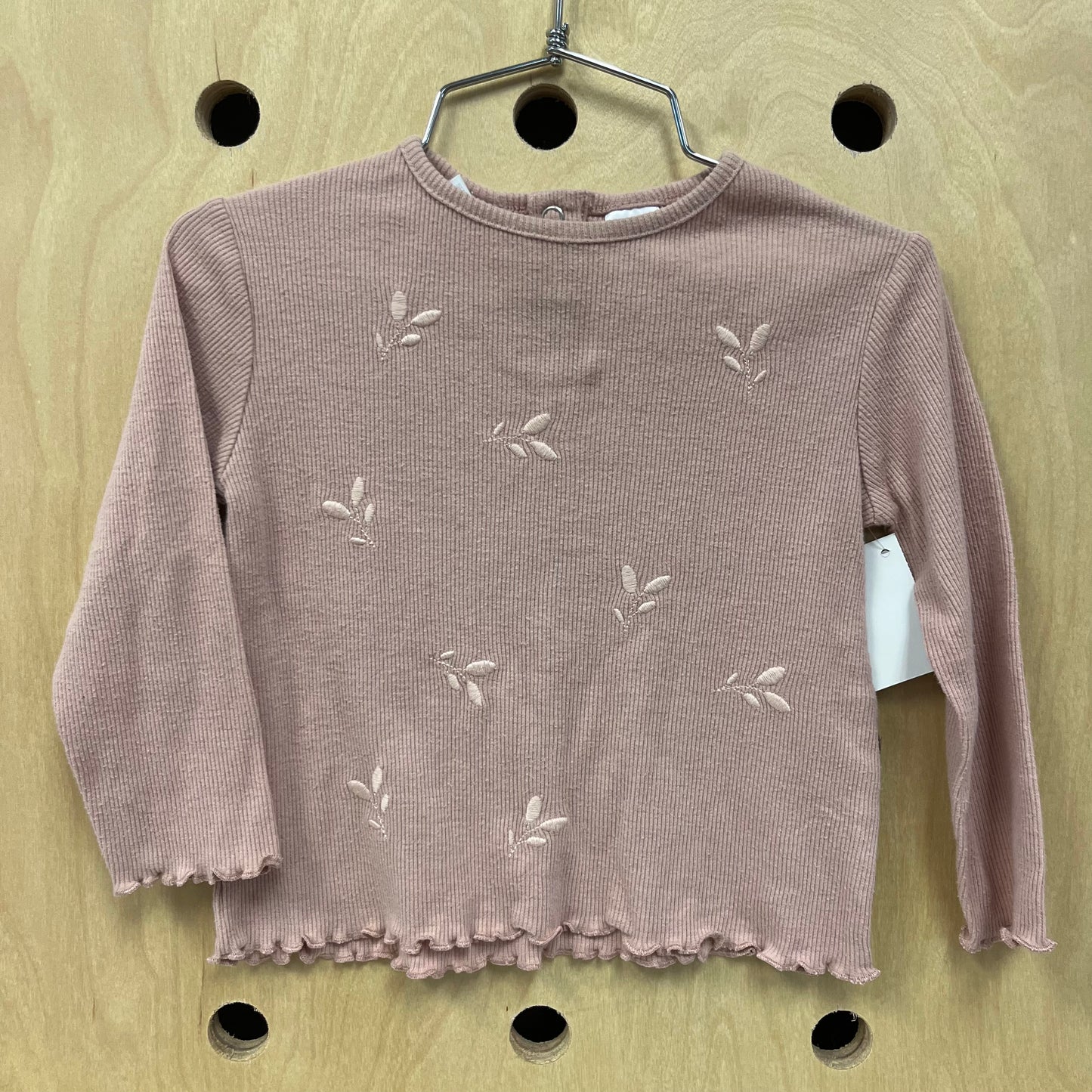 Blush Floral Ribbed Top