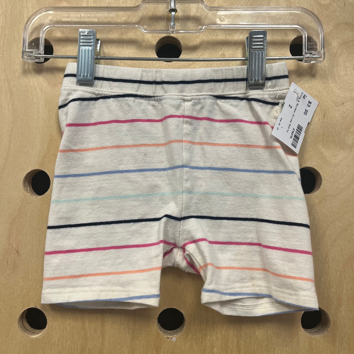 Cream & Rainbow Stripe Shorts