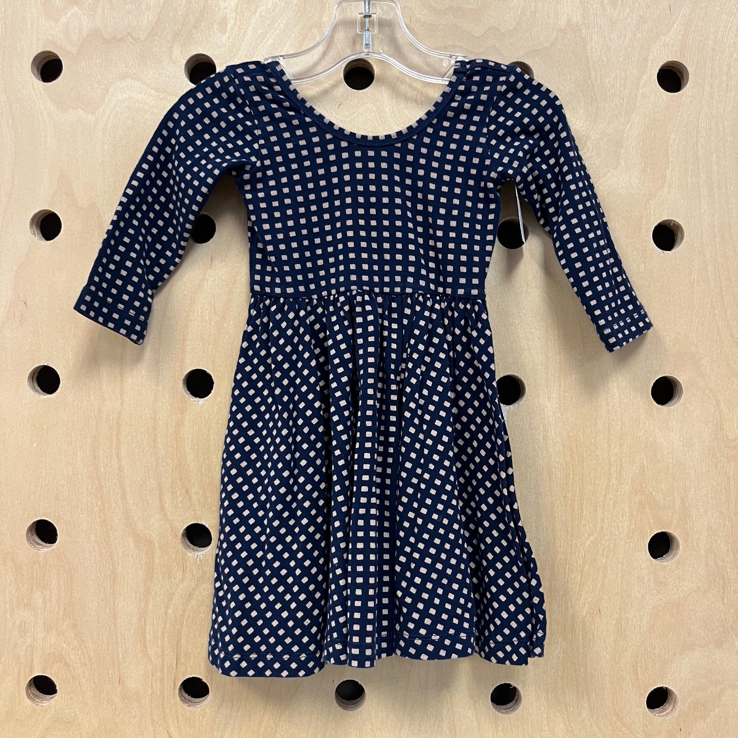 Blue & Taupe Twirl Dress