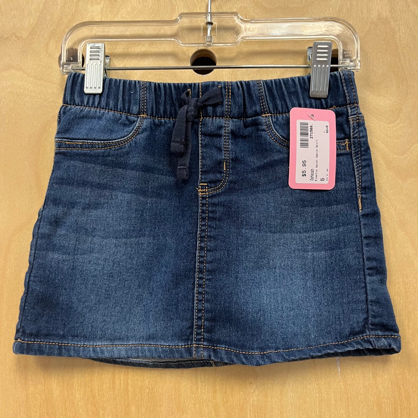 Elastic Waist Denim Skirt