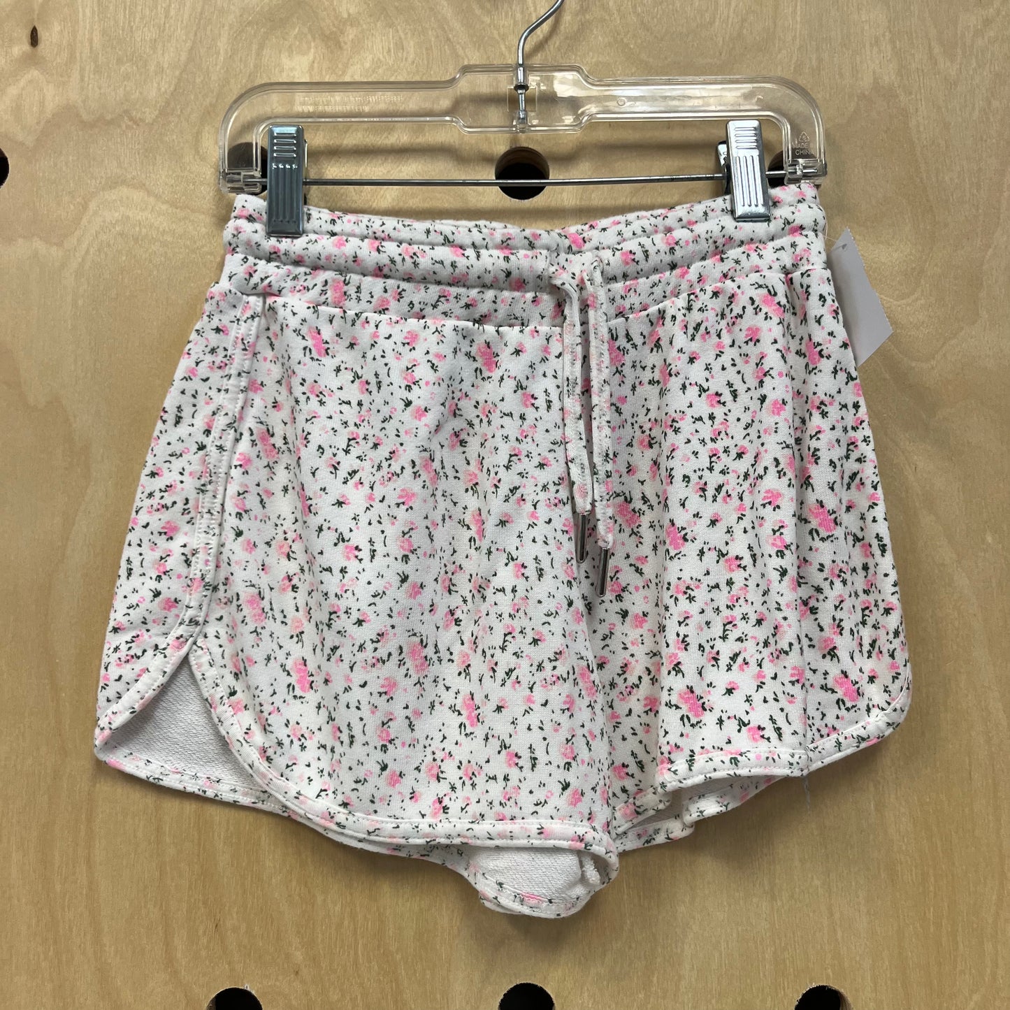 White & Pink Floral Shorts