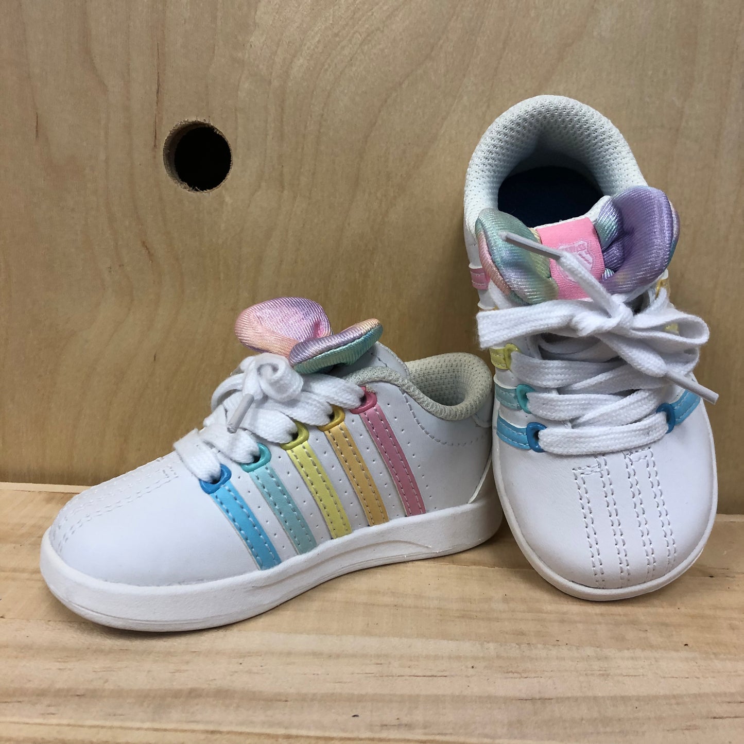 White Pastel Bow Sneakers