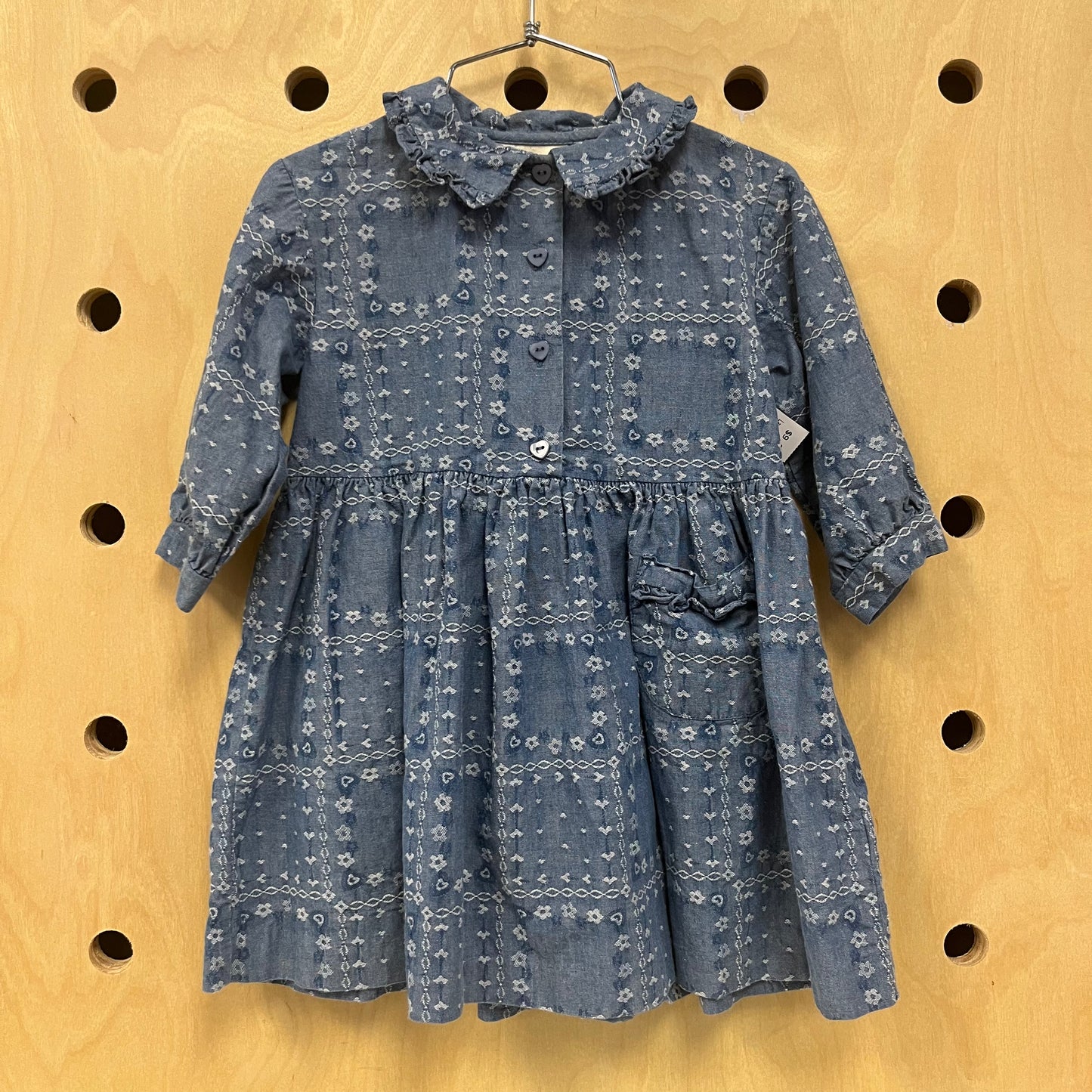 Blue Collared Pocket Dress