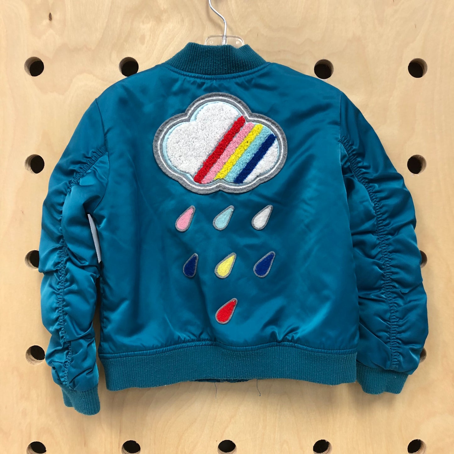 Teal Fleece-lined Rainbow Cloud Jacket