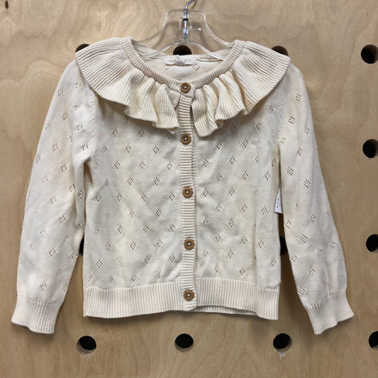 Cream Knit Ruffle Sweater