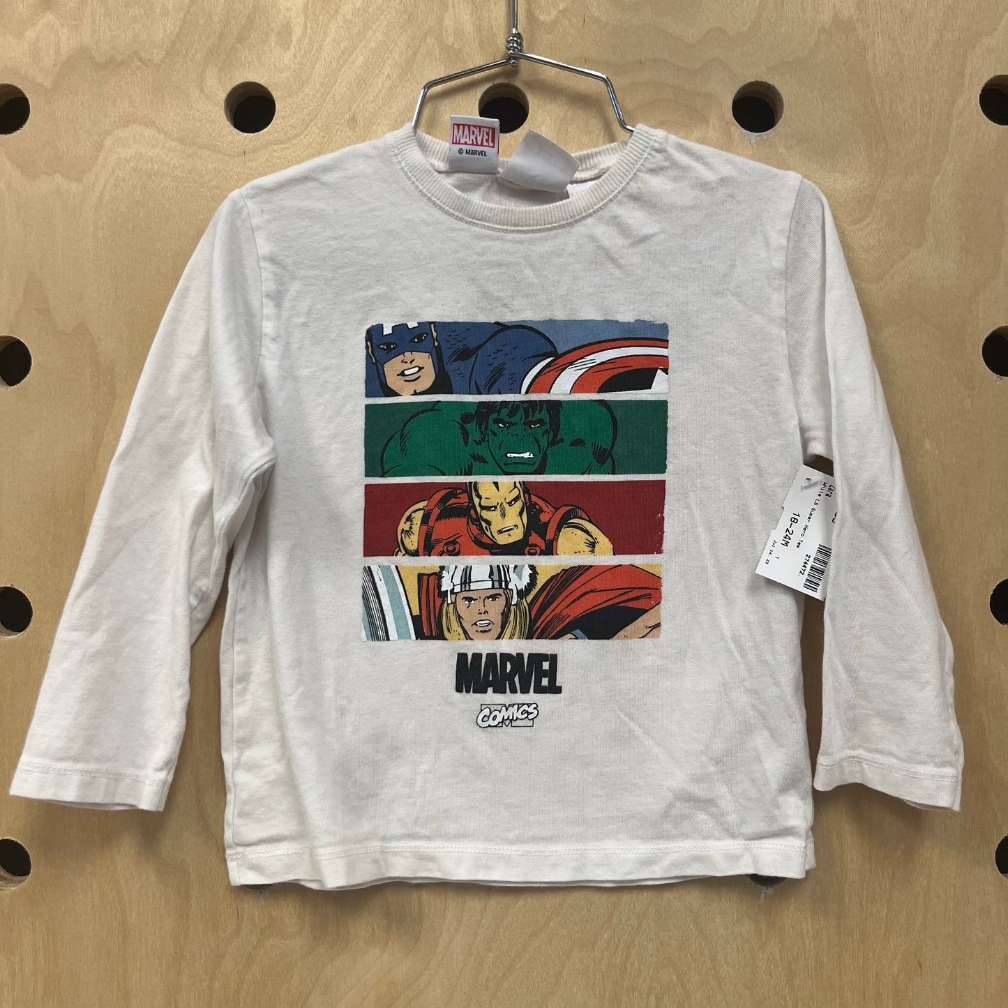 White LS Super Hero Tee