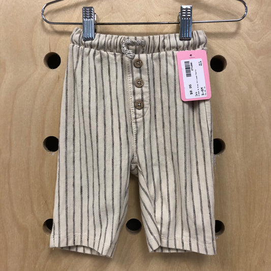 Cream & Grey Striped Pants
