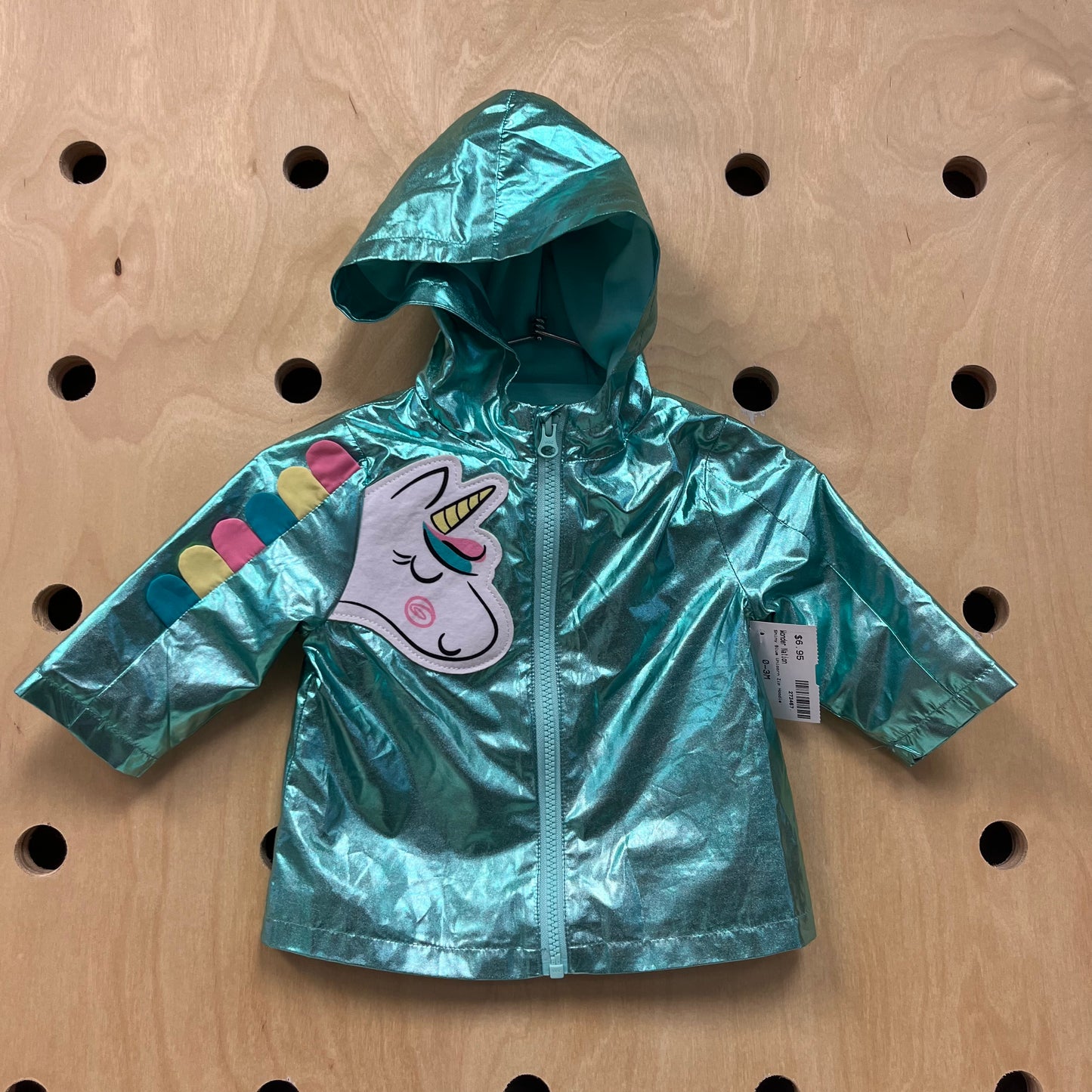 Shiny Blue Unicorn Zip Hoodie