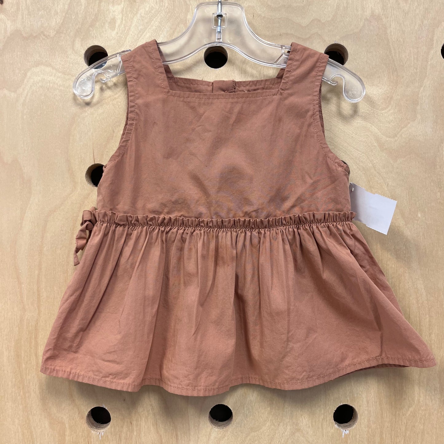 Brown Ruffle Waist Tank