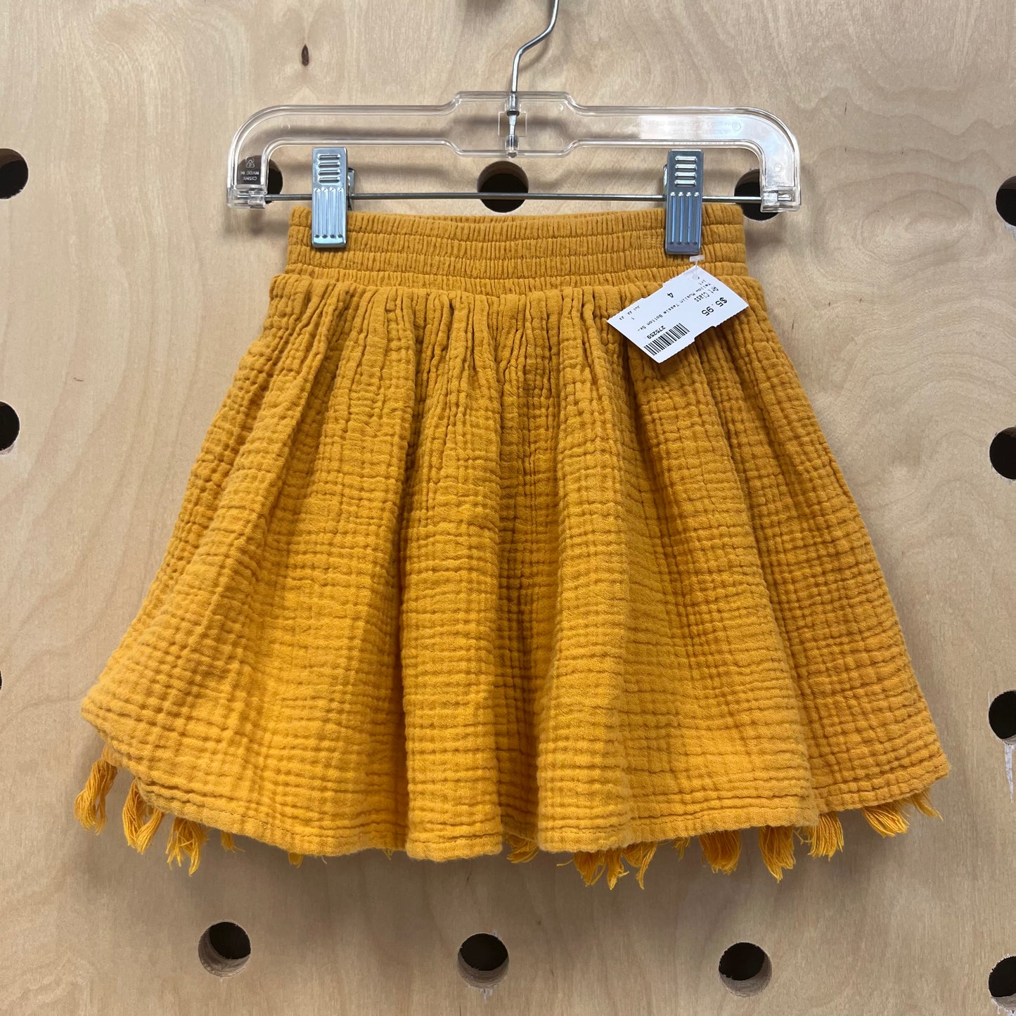 Yellow Muslin Tassle Bottom Skirt