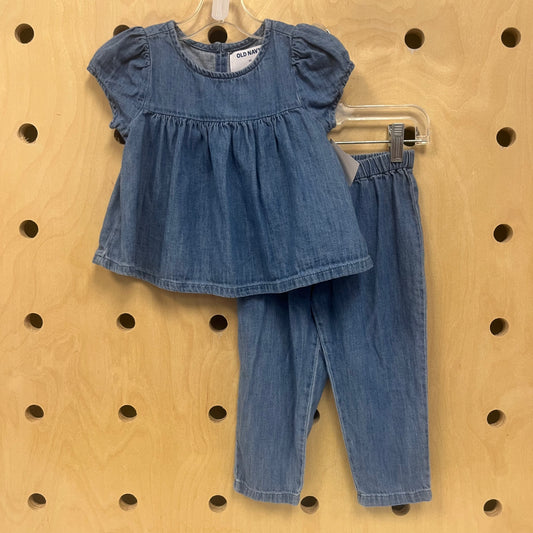 Denim Top & Pant Set