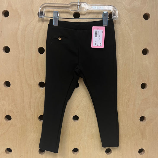 Black Button Pocket Pants
