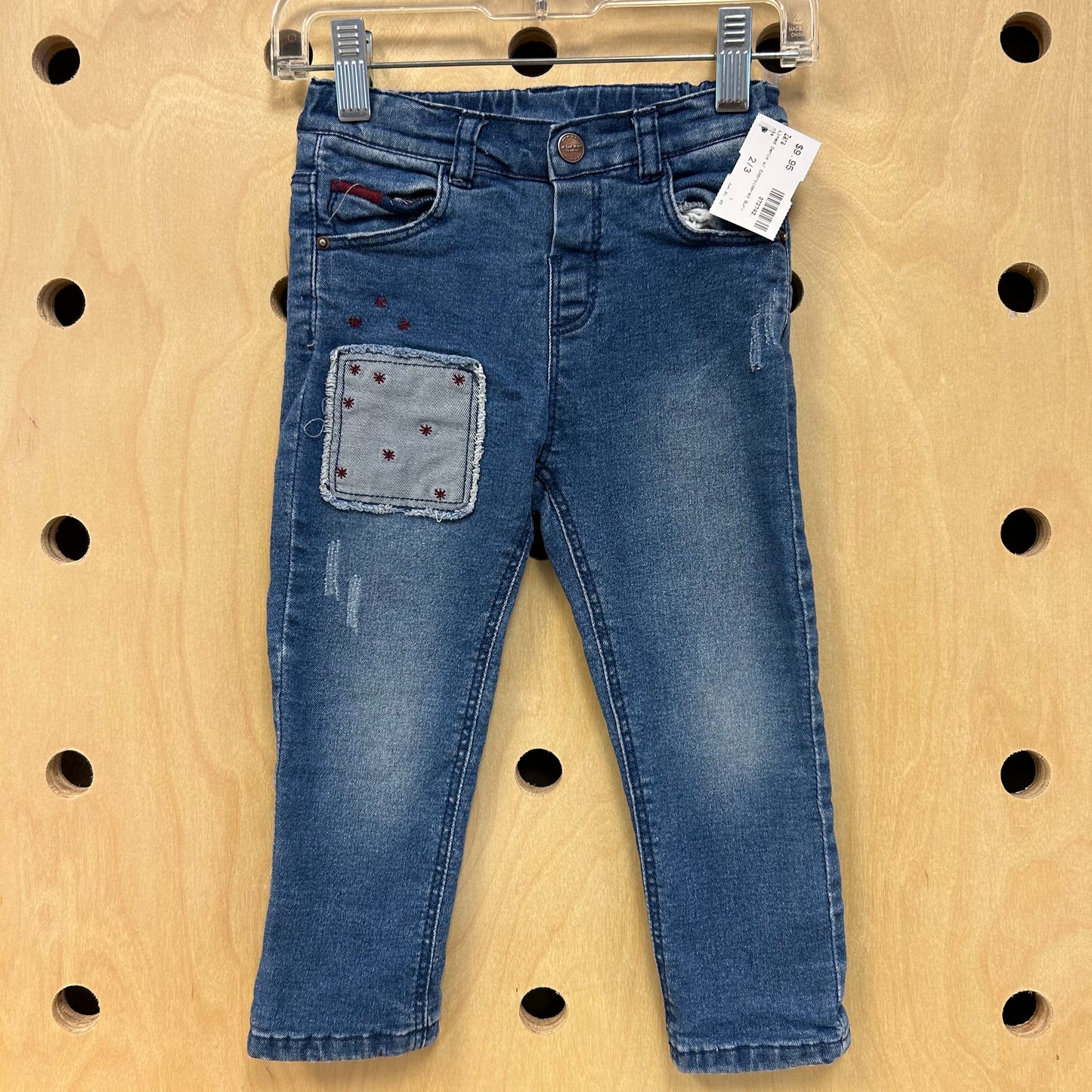 Lined Denim w/ Embroidered Bursts
