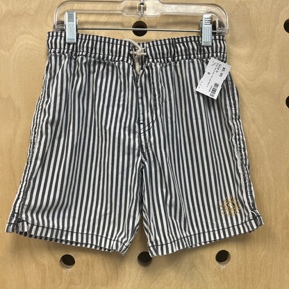 Grey Vertical Stripe Shorts