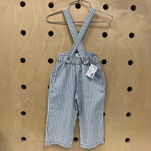 Blue Striped Suspender Pants