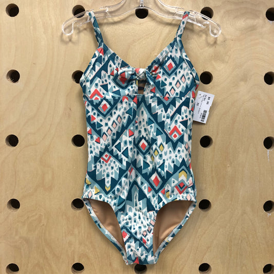 Teal Tribal Print Swimsuit