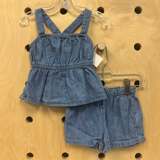 Denim Tank & Shorts Outfit