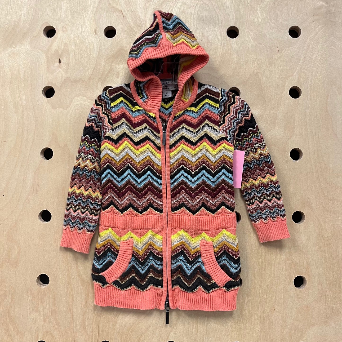 Peach Chevron Knit Sweater