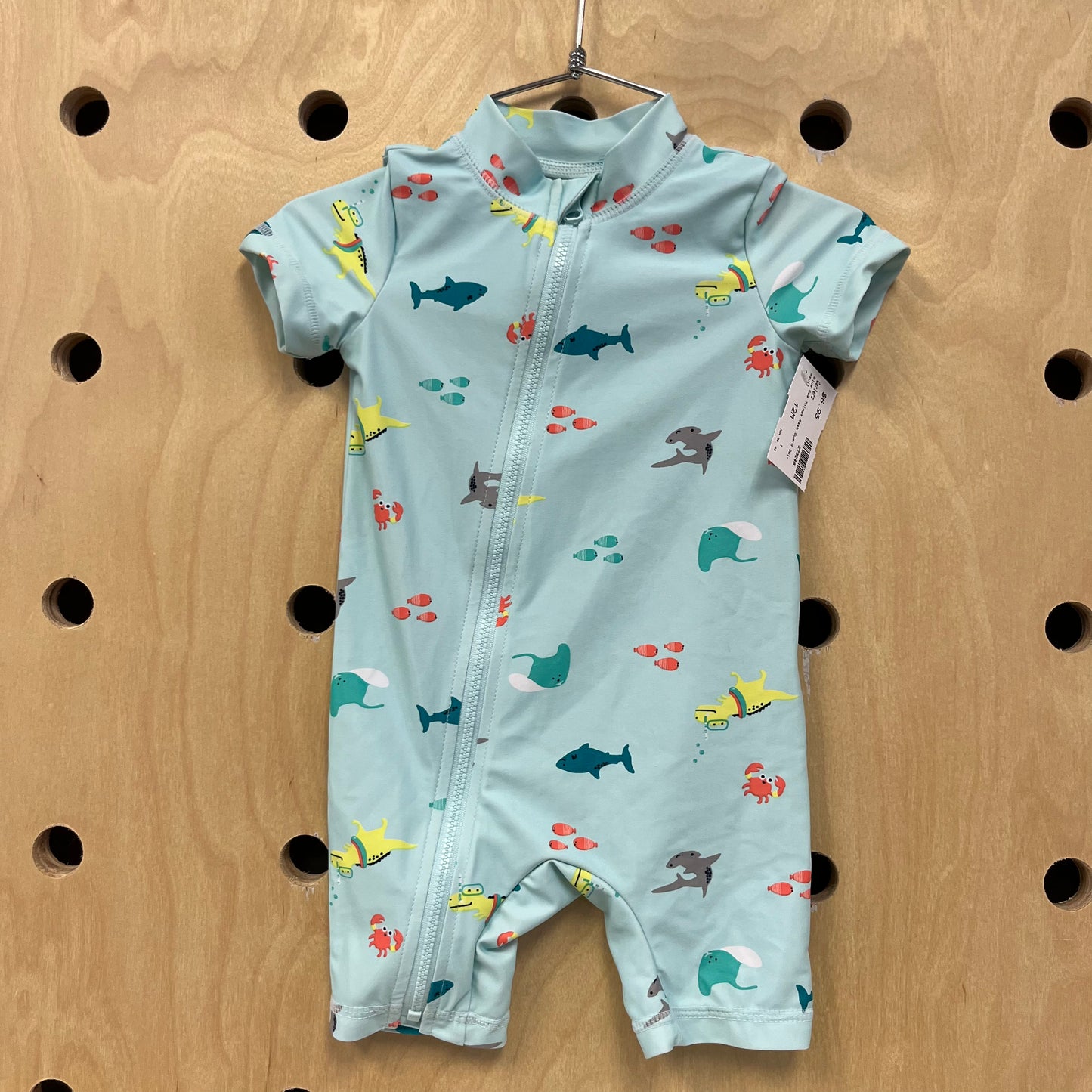 Blue Sea Things Rash Guard Swimsuit