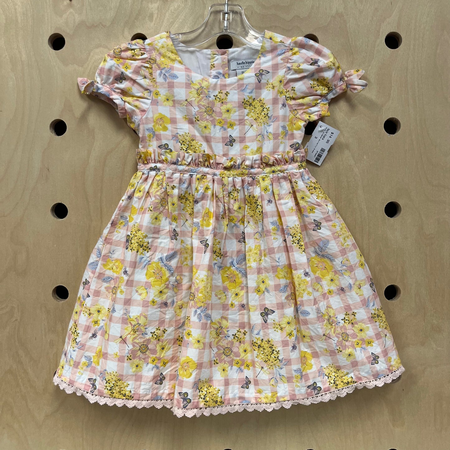 Pink Gingham Butterfly Dress