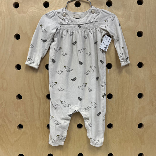 Cream & Grey Organic Romper