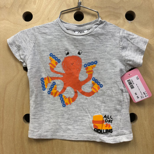Grey Octopus Skating Tee