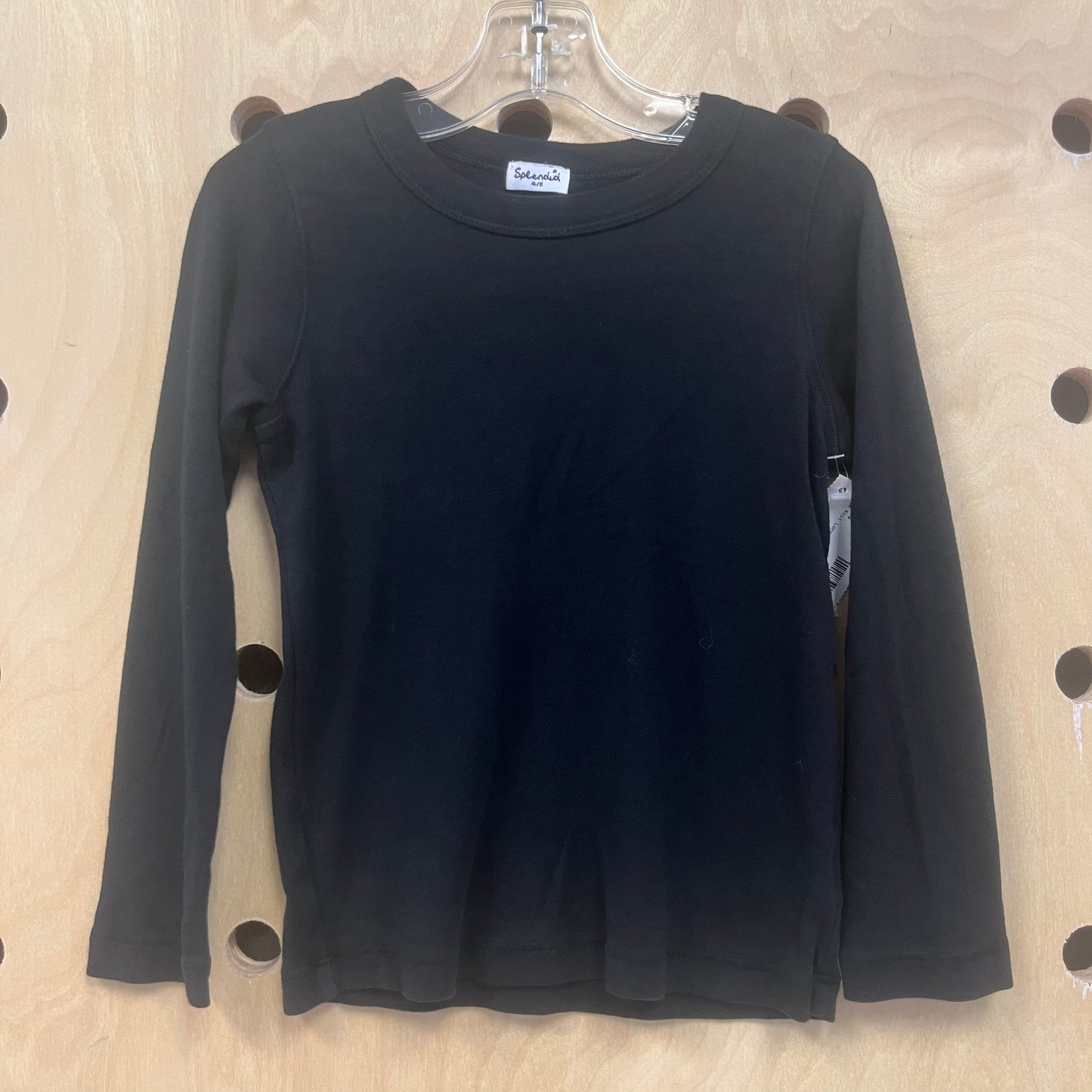 Black Knit Long Sleeve Tee