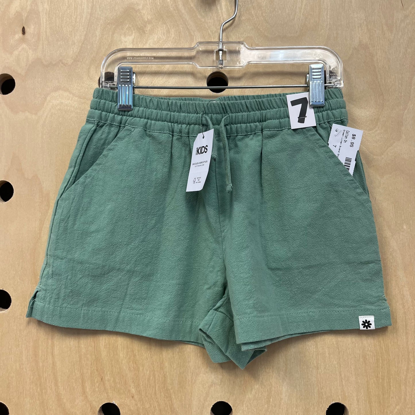 Green Linen Blend Shorts NEW!