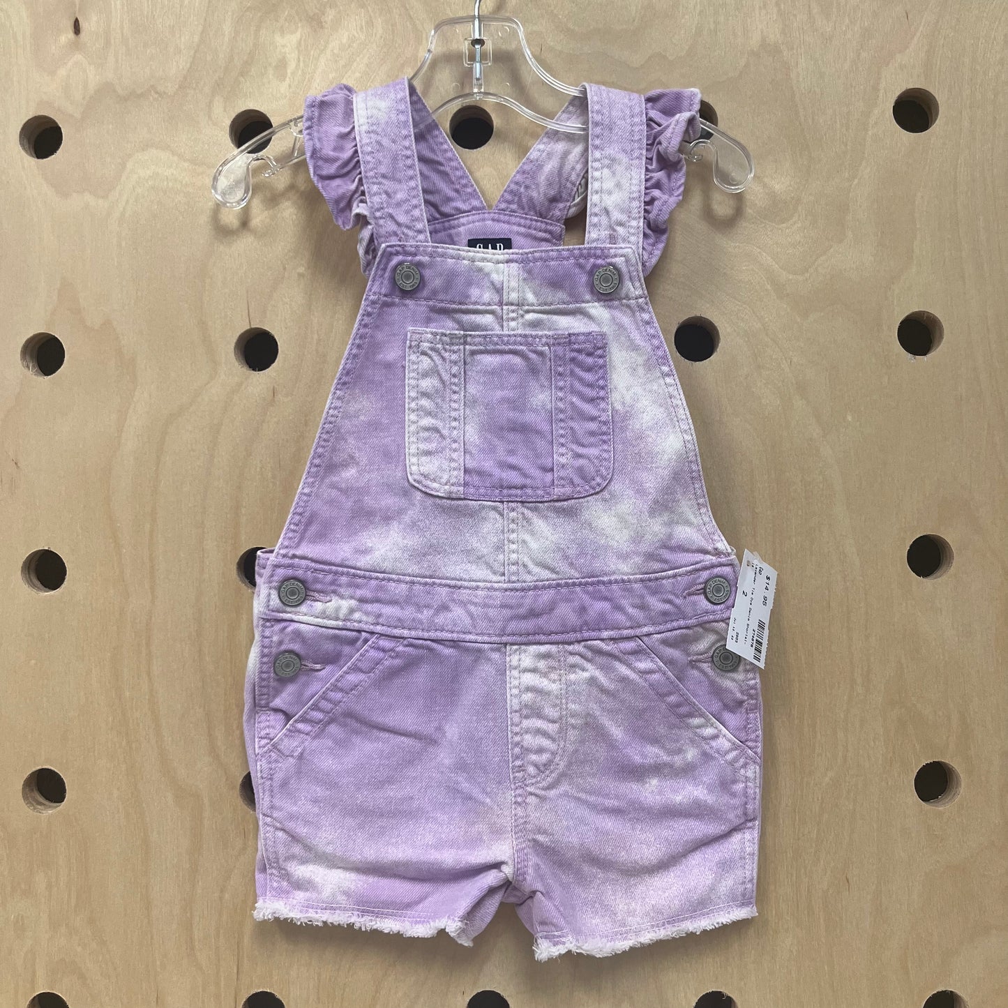 Lavender Tie Dye Denim Shortalls